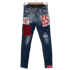 Women’s Mario Morato project distressed skinny fit jeans, size 30